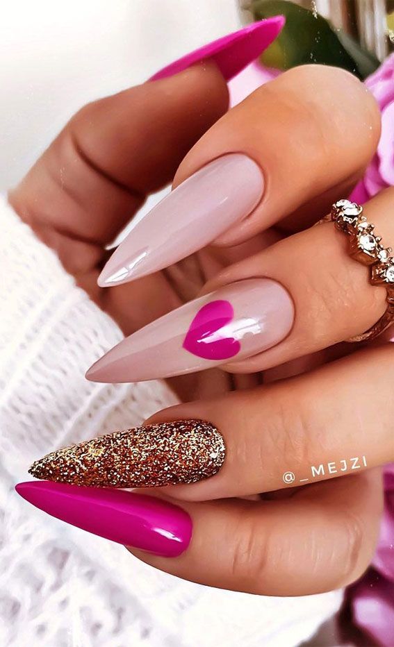 Stylish Heart Nails