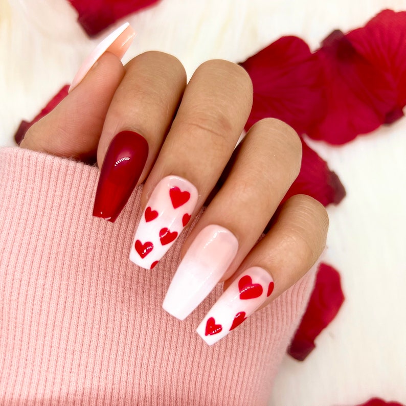 Valentine's Day Heart Nails
