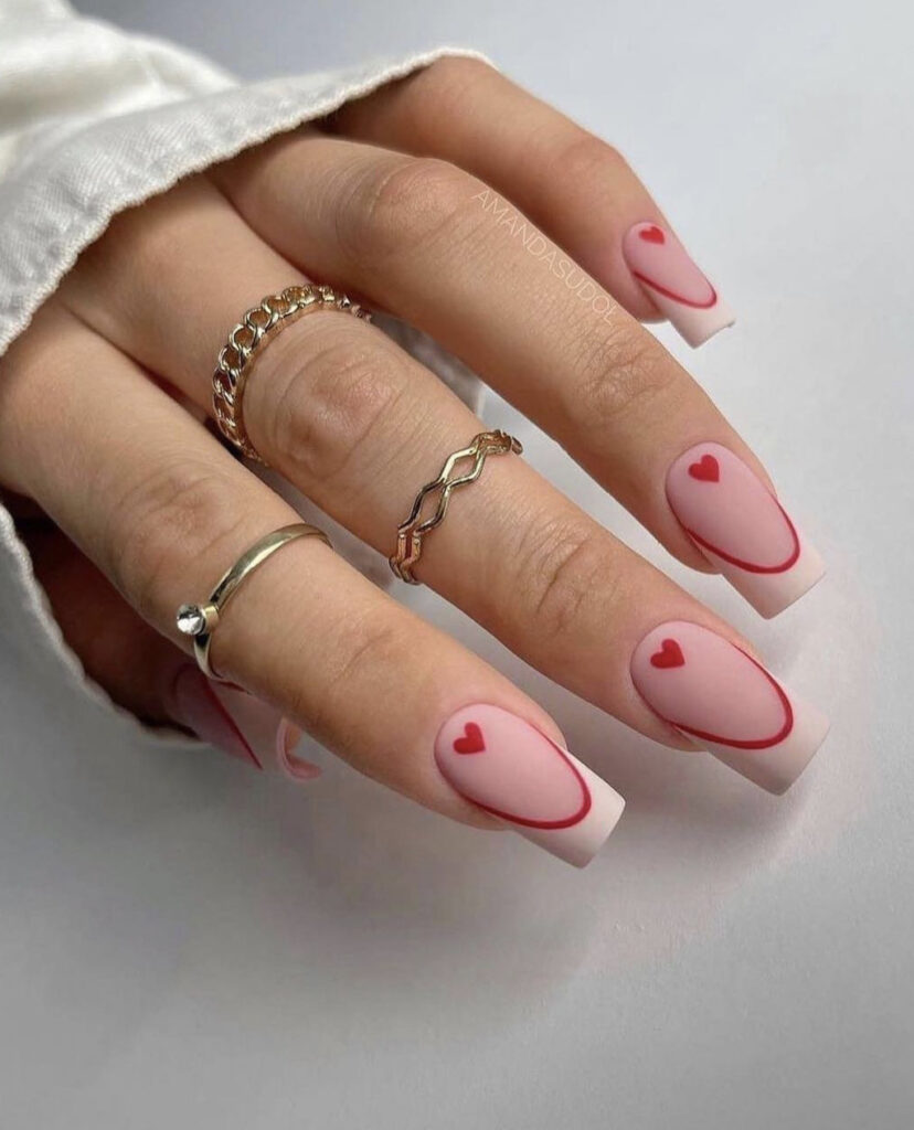 Heart Patterned Nails