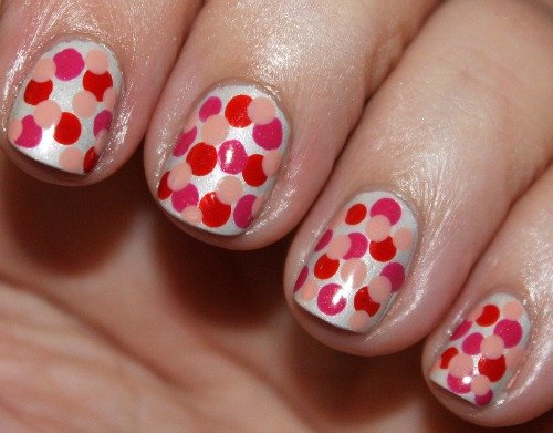 Colorful Polka Dot Nail Art